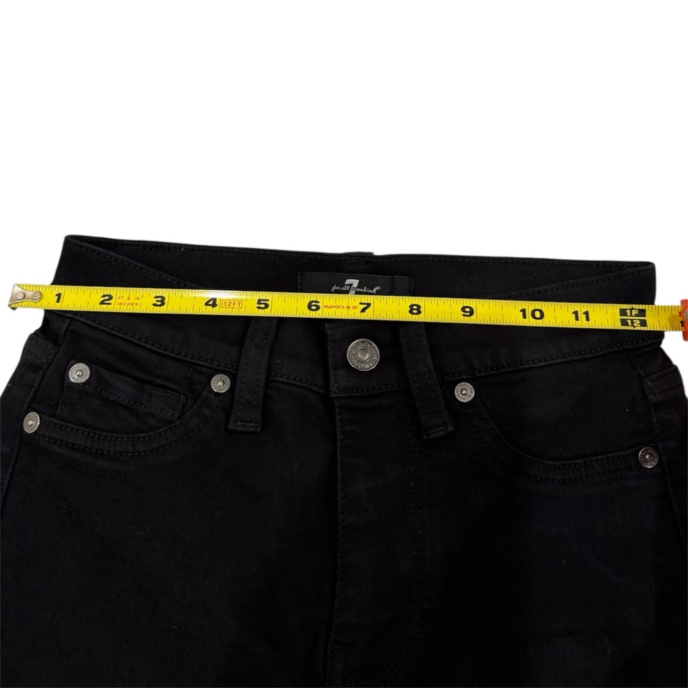 7 for all mankind Black Flared Jeans Size 24 have some stretch split bottoms - Picture 4 of 5